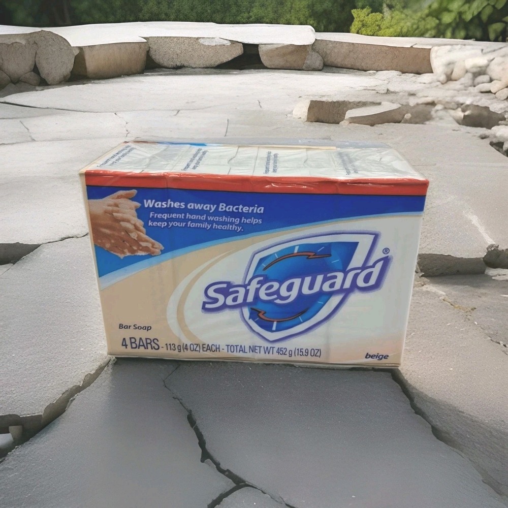 Safeguard Antibacterial Deodorant Bar Soap Beige 4 Bars 4oz Each 0037000088332